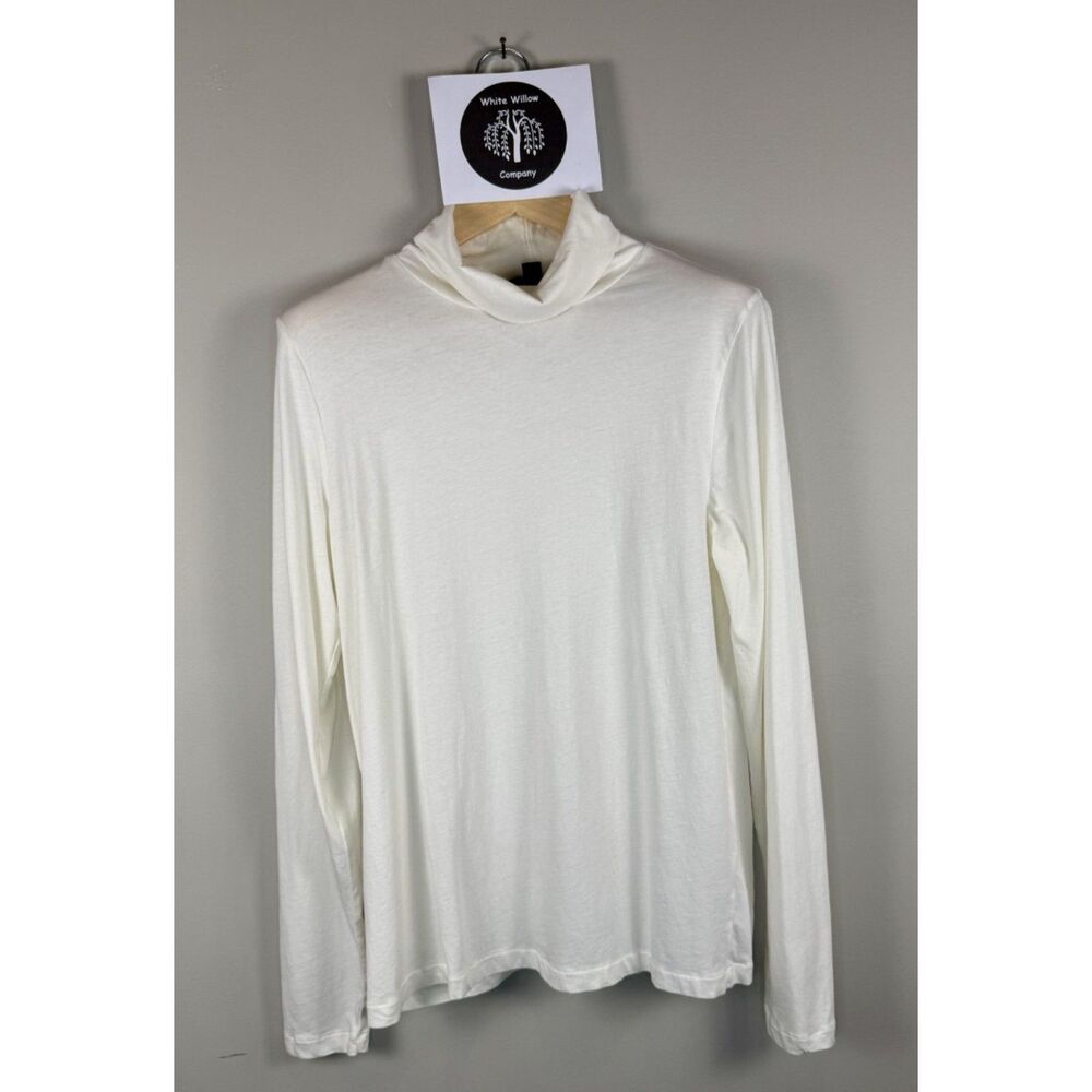 J Crew Women's 100% Cotton Off-white Lightweight Turtleneck Size XL